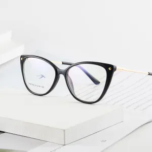 TXOME Splicing Cat Eye Clear Glasses