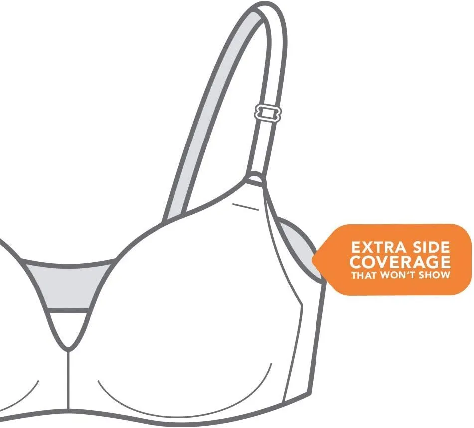 Warner's Women's No Side Effects Underarm-Smoothing Comfort Wireless Lightly Lined T-Shirt Bra 1056