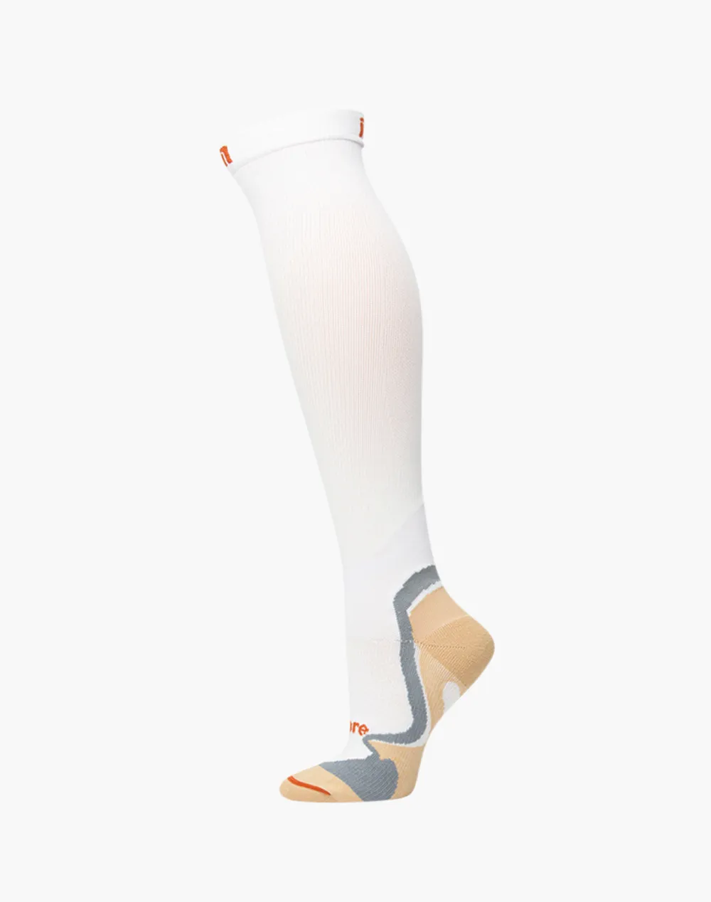 WHITE MEDICORE COPPER COMPRESSION SOCK – ANTI-FATIGUE