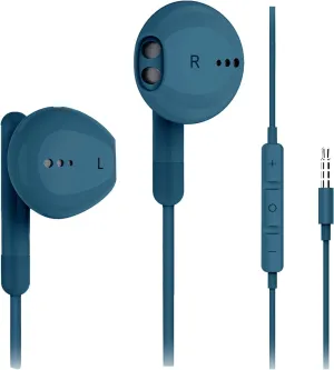 Wired Earbuds with Microphone, Wired Earphones in-Ear Headphones HiFi Stereo, Powerful Bass and Crystal Clear Audio, Compatible with iPhone, Android, Computer Most with 3.5mm Jack(Blue)