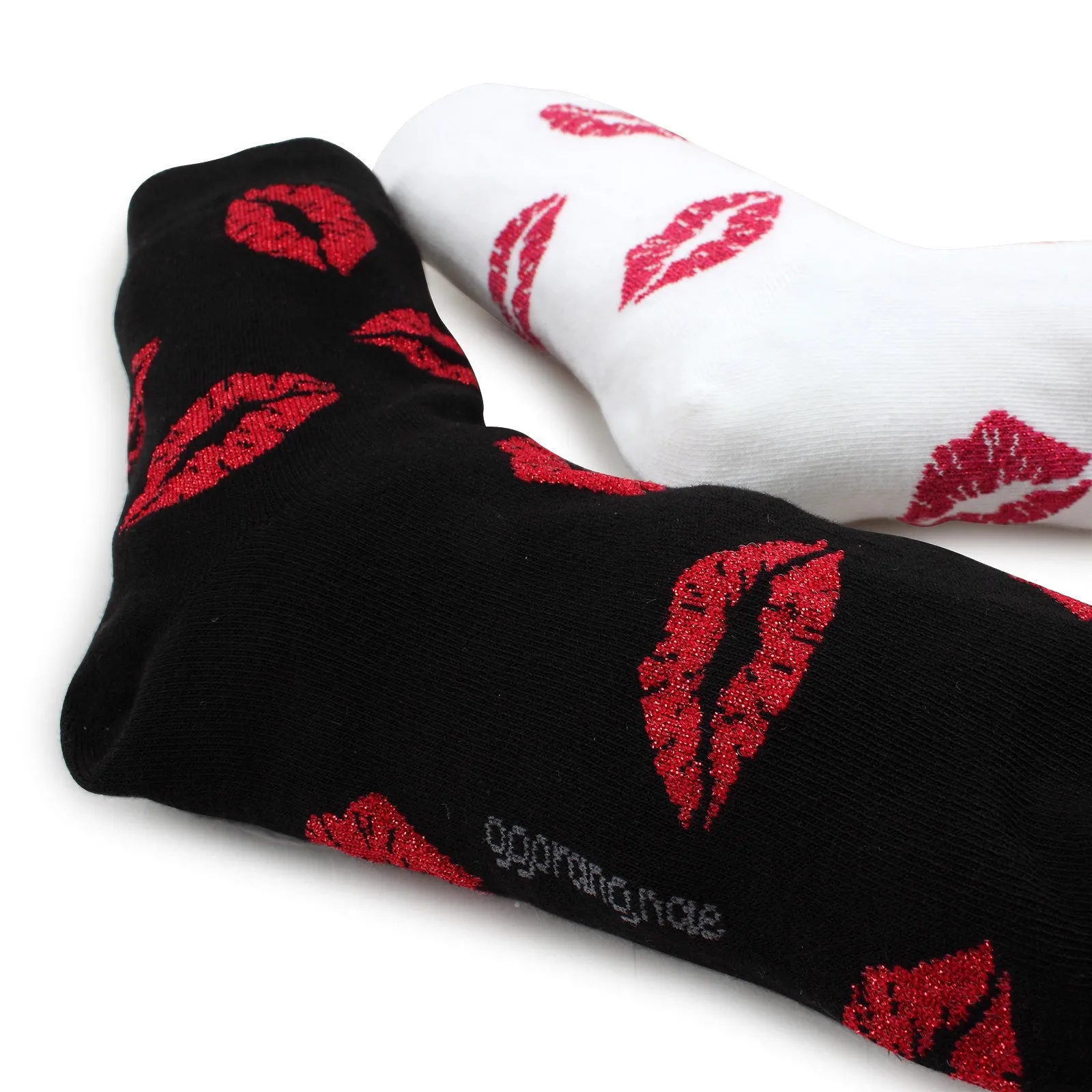 Women Kiss Printing Casual Crew Socks (2 Pairs) JI78