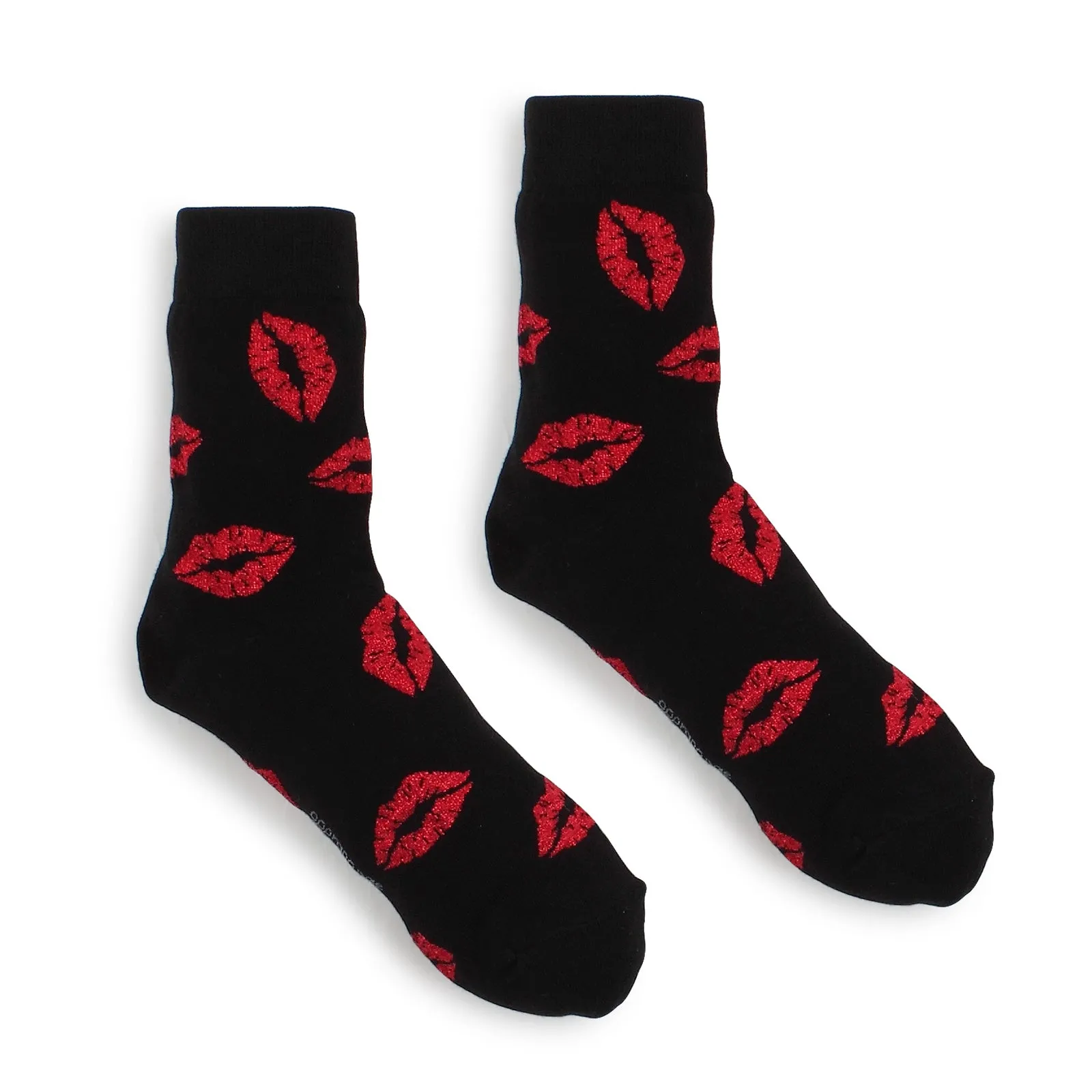 Women Kiss Printing Casual Crew Socks (2 Pairs) JI78