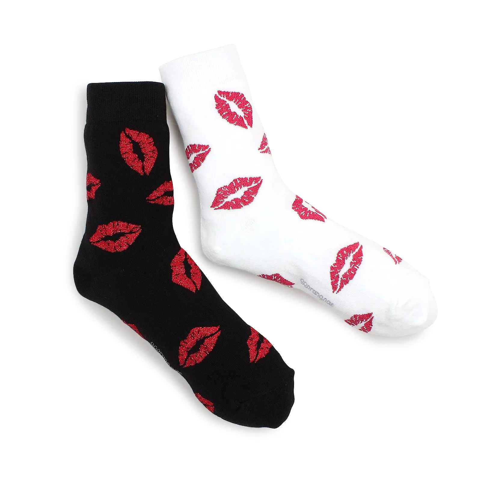 Women Kiss Printing Casual Crew Socks (2 Pairs) JI78