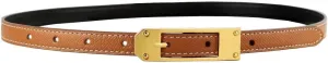 Women Skinny Leather Belt for Jeans Pants Dresses Ladies Fashion Waist Belt with Gold Buckle