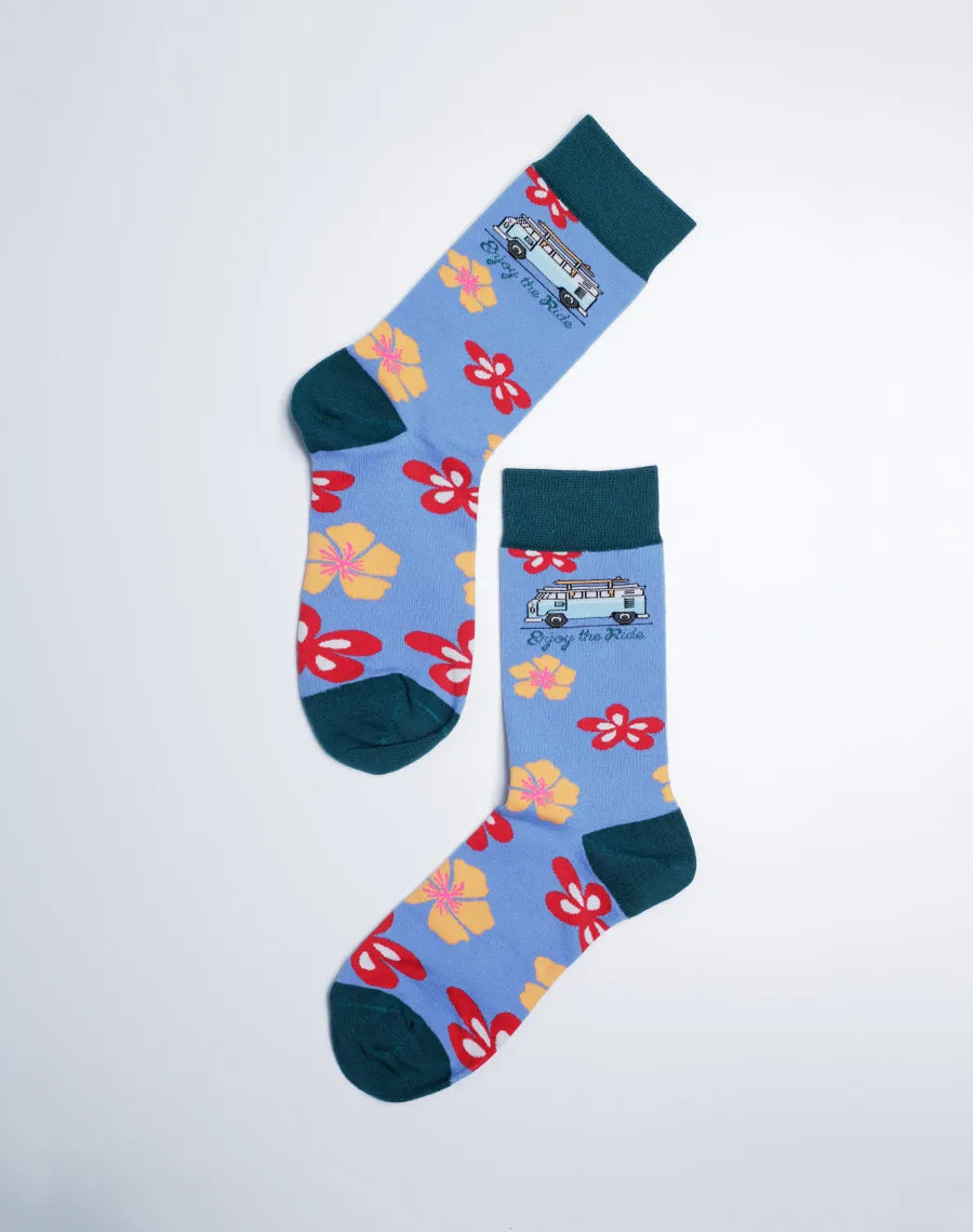 Women's Enjoy The Ride Beach Van Crew Socks