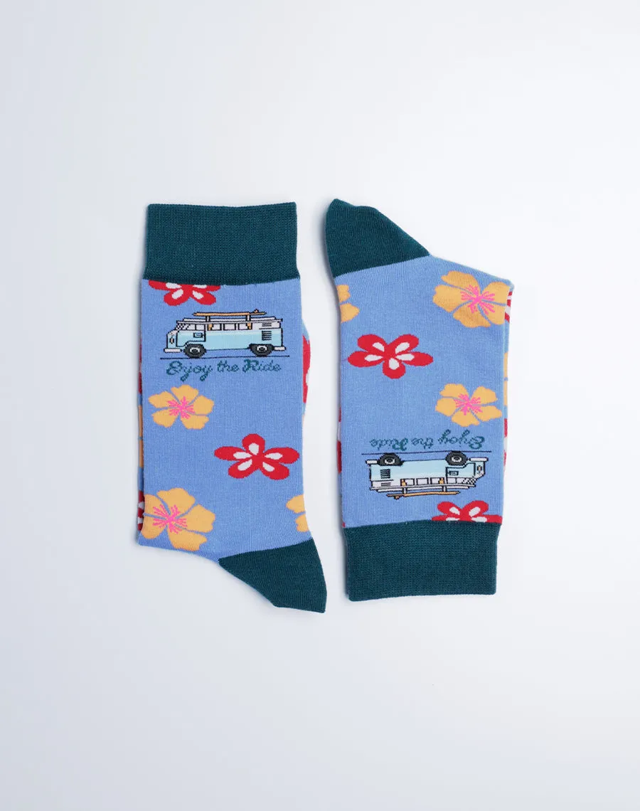Women's Enjoy The Ride Beach Van Crew Socks