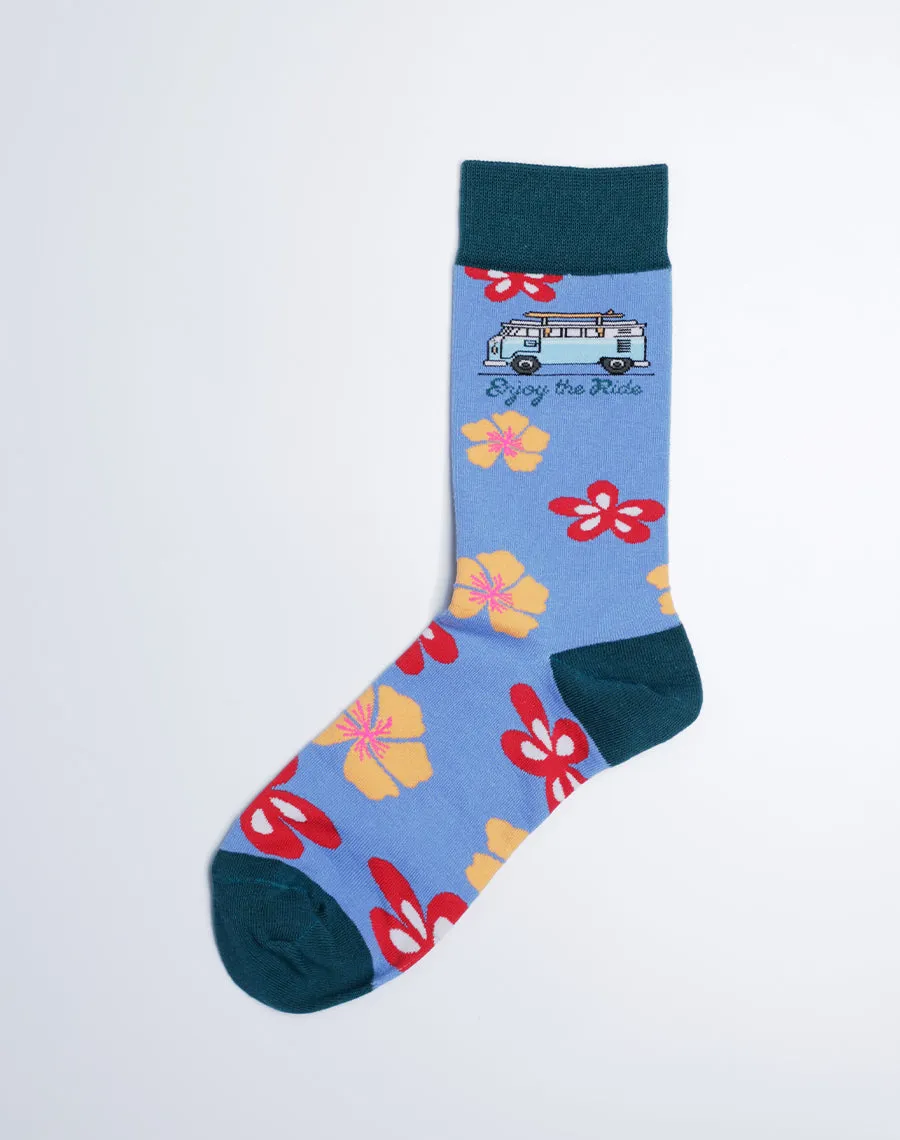 Women's Enjoy The Ride Beach Van Crew Socks