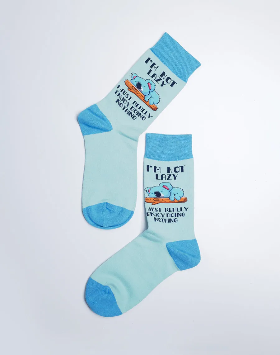 Women's Not Lazy Koala Crew Socks