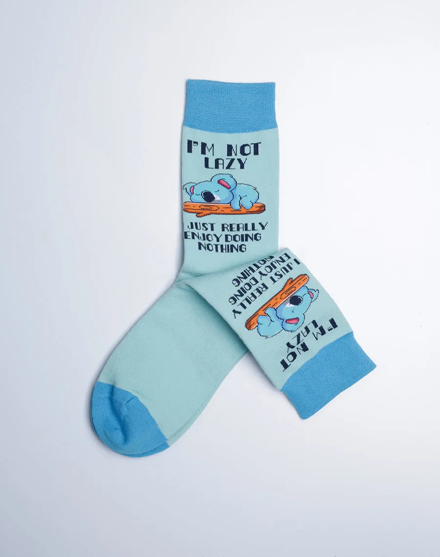 Women's Not Lazy Koala Crew Socks