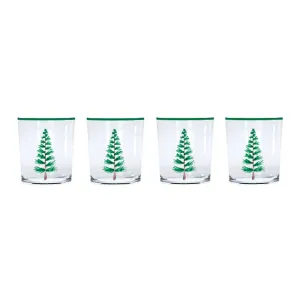 Woodland Trees Suite of 4 Double Old Fashion Glasses